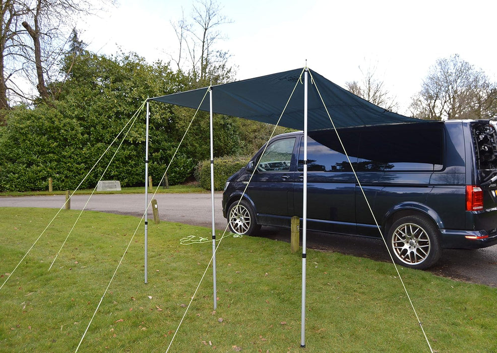 Wild Earth DELUX Sun Canopy Awning Camper Van Motorhome RV Camper conversion 2.4m x 3m DARK GREY - C & M Navigation Systems 