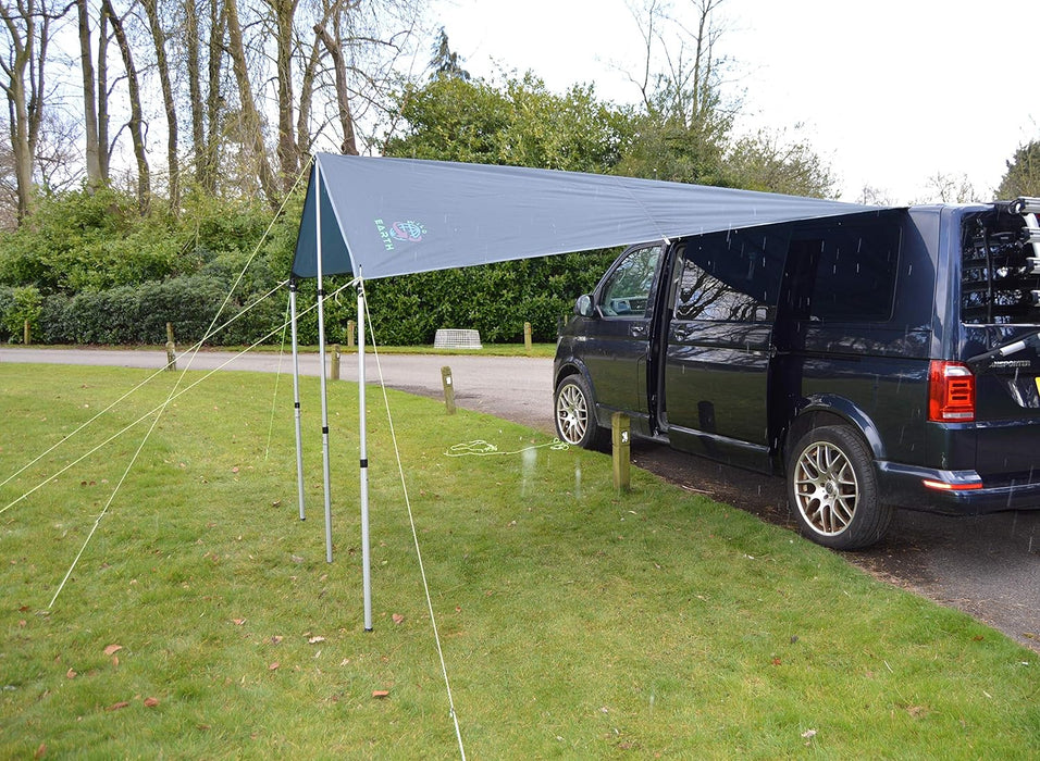 Wild Earth DELUX Sun Canopy Awning Camper Van Motorhome RV Camper conversion 2.4m x 3m DARK GREY - C & M Navigation Systems 