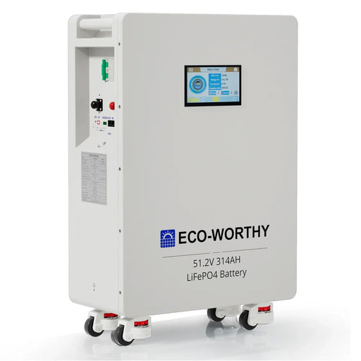ECO-WORTHY 51.2V 314Ah LiFePO4 Home Battery, 16kWh Lithium Solar Storage with 5-Year Warranty - C & M Navigation Systems 
