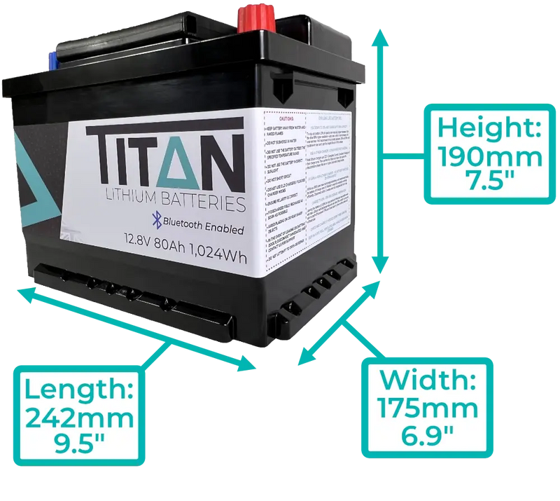 TITAN 12V 80Ah Lithium Battery - C & M Navigation Systems 