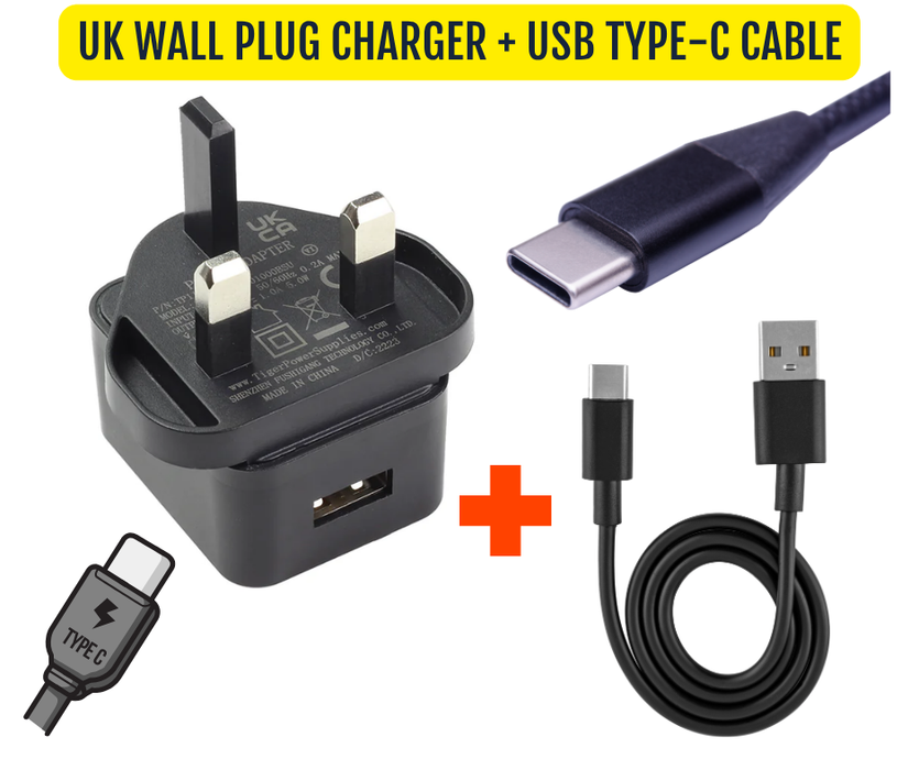 USB-C Wall Plug Charger + cable for CMNAV Sat Navs | For Indoor Use