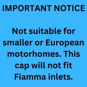 Rheinland Motorhome Water Filler Cap with Hose Connector - Campervan & Caravan Accessories UK - Built in Overpressure Valve For The Cold Water System - 55mm Inlet with Water Cap Diameter: 7.9cm - C & M Navigation Systems 