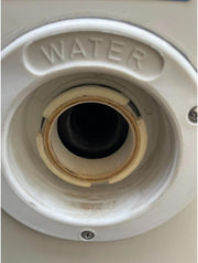 Rheinland Motorhome Water Filler Cap with Hose Connector - Campervan & Caravan Accessories UK - Built in Overpressure Valve For The Cold Water System - 55mm Inlet with Water Cap Diameter: 7.9cm - C & M Navigation Systems 