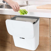 Hanging Trash Can with Sliding Cover, 9L Built-in Bin Waste Bin with Lid, Plastic Cupboard Bins for Cupboard, Kitchen, Motorhome,Bathroom, Toilet, Bedroom, Living Room, Office – White - C & M Navigation Systems 