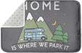 Rajfoo Camping Home Is Where We Park It Campervan Gift Carpets Home Door Mats Anti Slip Entrance Rugs Doormats 40 x 60 CM - C & M Navigation Systems 