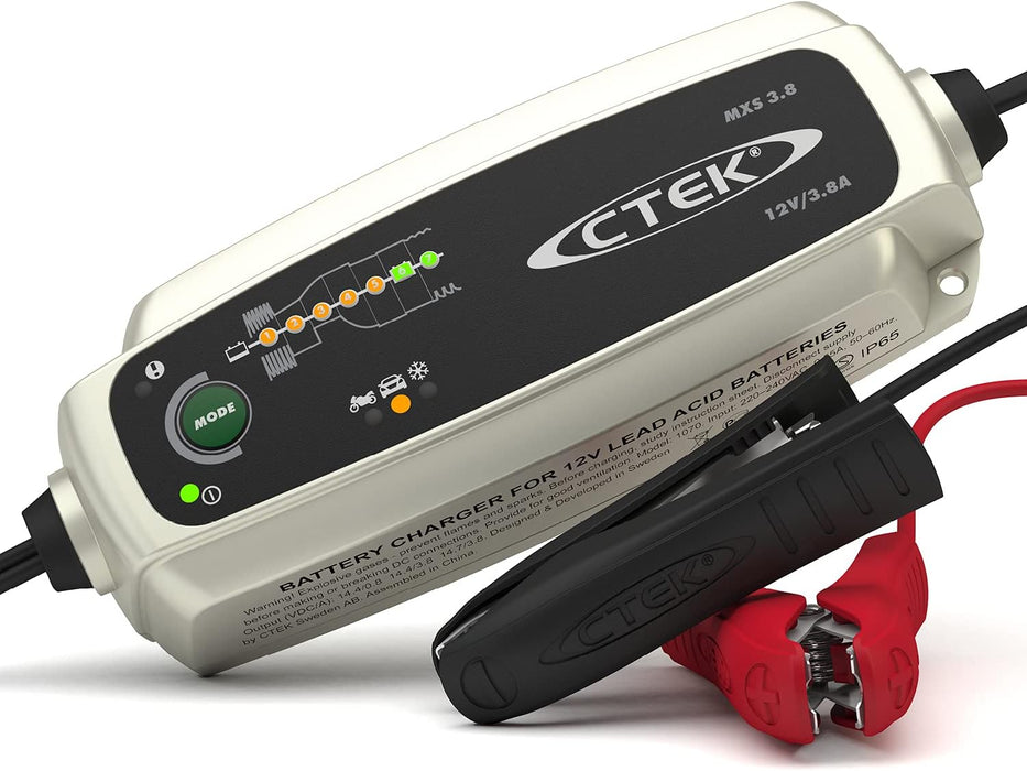 CTEK MXS 7.0 Fully Automatic Battery Charger (Charges, Maintains and Reconditions Car, Caravan & Motorhome batteries) 12V, 7 Amp - UK Plug - C & M Navigation Systems 