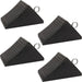 AFA Tooling - Set of 4 Heavy Duty Rubber Wheel Chocks w/Ez-Carry Handles | RV Chock Block for Front and Back Tires | Quick Grip Ribbed Design | Great for Your Camper, Trailer, RV, Truck, Car or ATV - C & M Navigation Systems 