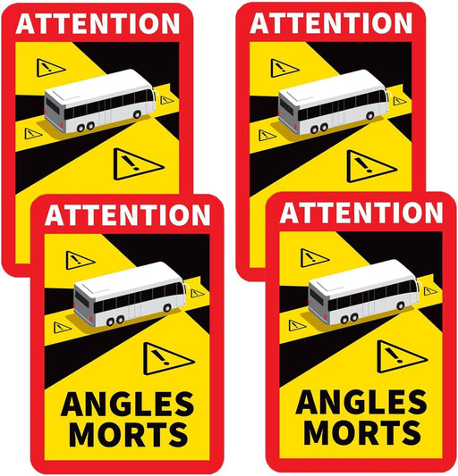 Angles Morts Sticker Motorhomes Angles Morts Sticker for Blind Spots, 4 Pack Car Stickers Blind Spot Stickers, Reflective Weatherproof Self-Adhesive Sticker - C & M Navigation Systems 