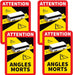 Angles Morts Sticker Motorhomes Angles Morts Sticker for Blind Spots, 4 Pack Car Stickers Blind Spot Stickers, Reflective Weatherproof Self-Adhesive Sticker - C & M Navigation Systems 