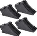 AFA Tooling - Set of 4 Heavy Duty Rubber Wheel Chocks w/Ez-Carry Handles | RV Chock Block for Front and Back Tires | Quick Grip Ribbed Design | Great for Your Camper, Trailer, RV, Truck, Car or ATV - C & M Navigation Systems 