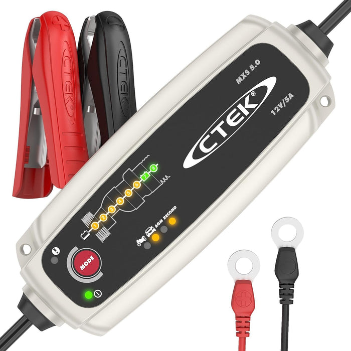 CTEK MXS 7.0 Fully Automatic Battery Charger (Charges, Maintains and Reconditions Car, Caravan & Motorhome batteries) 12V, 7 Amp - UK Plug - C & M Navigation Systems 