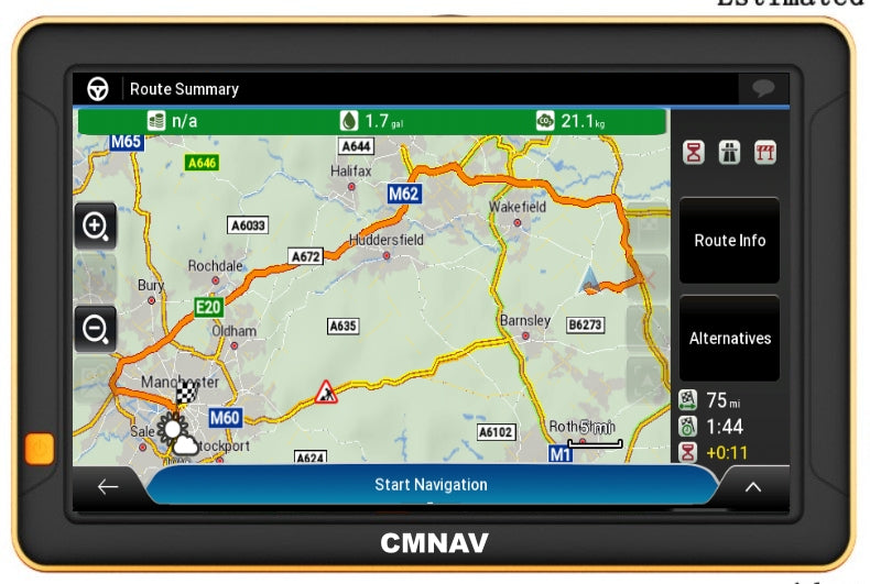 9" CMNAV 360 Traffic Camper Plus with built-in Dash Cam and Live Traffic - C & M Navigation Systems 