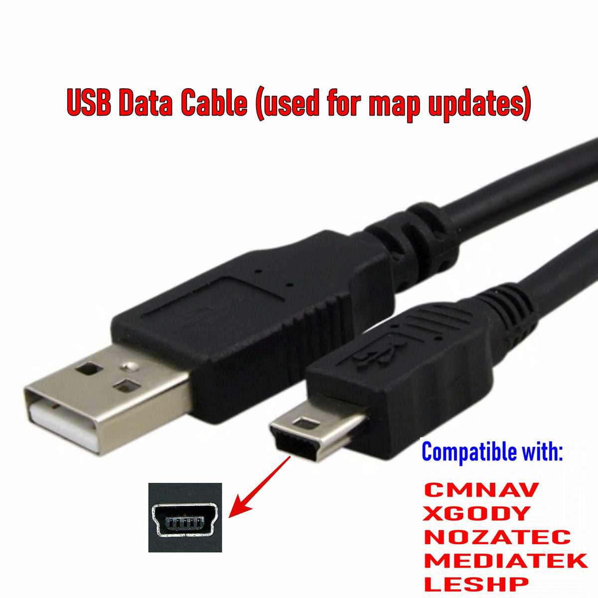 USB Data Cable Data Transfer Use ONLY (Not for charging!) — C & M Navigation Systems