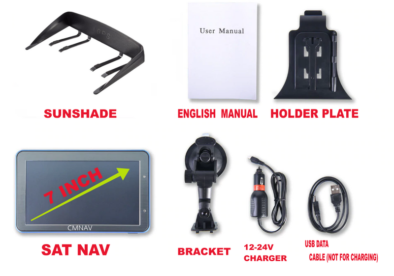 7" CMNAV STARTER Camper (128 RAM) - 2020 EU + UK Maps and Premium POIs - C & M Navigation Systems 