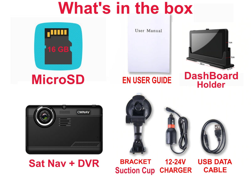 7" CMNAV 360 Camper (NO Traffic) - Built-in FullHD Dashcam, (768mb RAM), Android, Wi-Fi, NETFLIX, Latest 2020 EU+UK Maps and Premium POIs - C & M Navigation Systems 